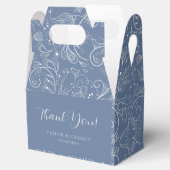 Dusty Blue Elegant Bloemen Bruiloft Dank u Bedankdoosjes (Geopend)
