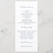 Dusty Blue Elegant Bloemen Trouwprogramma's Programma (Achterkant)