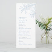 Dusty Blue Elegant Botanisch Trouwprogramma (Staand voorkant)