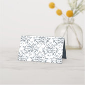 Dusty Blue Elegant Calligraphy Damask (Achterkant)