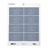Dusty Blue Elegant Chic Future MR en MRS Address Etiket (Full Sheet)