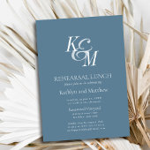 Dusty Blue Elegant Classic repetitielunch Kaart
