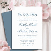 Dusty Blue Elegant Classic Script op een dag afsta Kaart