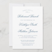 Dusty Blue Elegant Classic Script repetitie brunch Kaart (Voorkant)