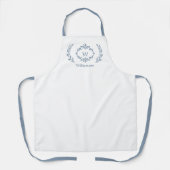 Dusty Blue Elegant Custom Monogrammed Crest Logo Schort (Voorkant)