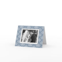 Dusty Blue Elegant Damask Foto Hartelijk dank!