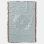 Dusty Blue Elegant Damask, gepersonaliseerd Deken (Voorkant Verticaal)