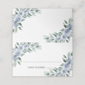 Dusty Blue Elegant Floral Boho Roos Rustic Wedding (Buitenkant ongevouwen)