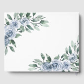 Dusty Blue Elegant Floral Boho Roos Rustic Wedding Gastenboek (Achterkant)