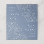 Dusty Blue Elegant Floral Wedding (Buitenkant ongevouwen)