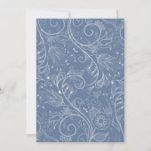 Dusty Blue Elegant Floral Wedding Kaart (Achterkant)