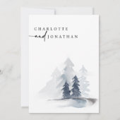 Dusty Blue Elegant Forest Wedding Kaart (Achterkant)