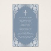 Dusty Blue Elegant Funeral Memorial Prayer Card (Dos)