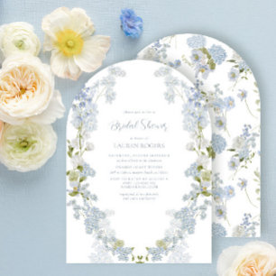 Dusty Blue Elegant Garden Vrijgezellenfeest Kaart