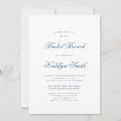 Dusty Blue Elegant Klassiek Script Bridal Brunch Kaart (Voorkant)