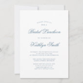 Dusty Blue Elegant Klassiek Script Bruids Luncheon Kaart (Voorkant)