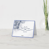 Dusty Blue élégant Marble invité Cartes de siège (Dos)