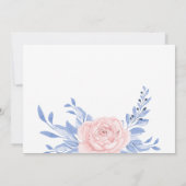 Dusty Blue Elegant Pink Floral Rustic Wedding Save The Date (Achterkant)