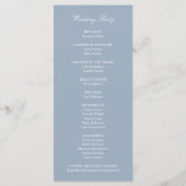 Dusty Blue Elegant Pink Floral Wedding Programma (Achterkant)