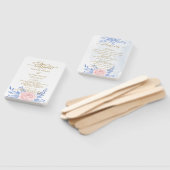 Dusty Blue Elegant Pink Floral Wedding Programs Handwaaier (Niet-gemonteerd)