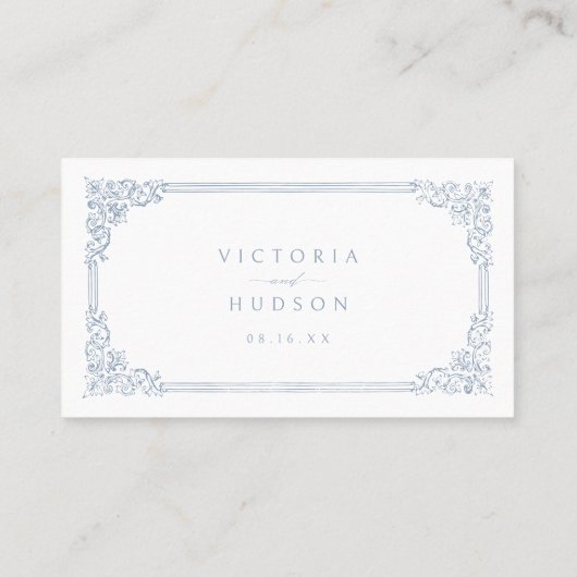 Dusty Blue Elegant QR code Website Kaart Plaatskaartje (Achterkant)