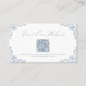 Dusty Blue  Elegant QR code Website Kaart Plaatskaartje (Voorkant)