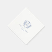 Dusty Blue Elegant  Rozen Crest Bruiloft Servet (Hoek)