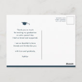 Dusty Blue Elegant Script Afstuderen Hartelijk dan Briefkaart (Achterkant)
