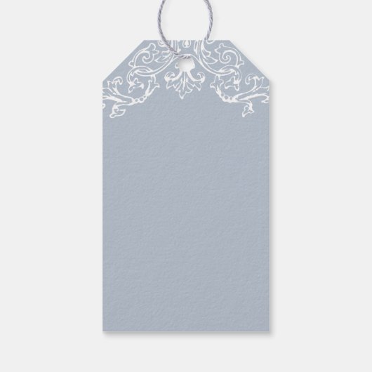 Dusty Blue Elegant Script Bedankt Cadeaulabel (Achterkant)
