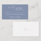 Dusty Blue Elegant Script Informatiekaartje (Voorkant / Achterkant)