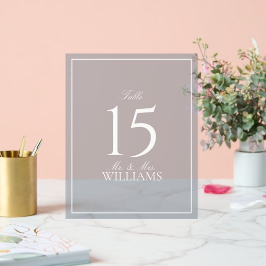 Dusty Blue Elegant Script Mariage Numéro de table (Mariage)