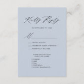 Dusty Blue Elegant Script Minimalistische bruiloft Informatiekaartje (Voorkant)