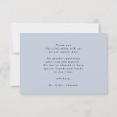 Dusty Blue Elegant Script Modern Photo Wedding Bedankkaart (Achterkant)