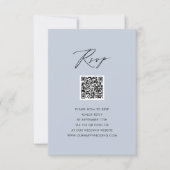 Dusty Blue Elegant Script Simple QR Wedding RSVP (Devant)