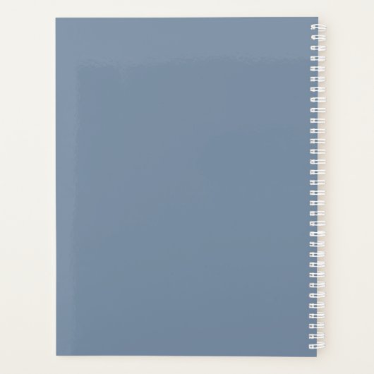 Dusty Blue Elegant Simple Minimalist Planner (Achterkant)