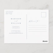 Dusty Blue Elegant Simple Save the Date Briefkaart (Achterkant)