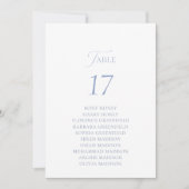 Dusty Blue Elegant Table Seating Card  Kaart (Voorkant)