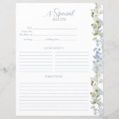 Dusty Blue Elegant Tuin Douche Recept Pagina (Achterkant)