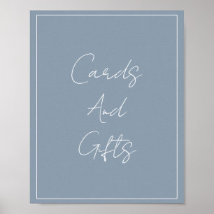 Dusty Blue Elegant Vrijgezellenfeest Bruiloft Cust Poster