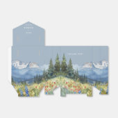 Dusty Blue Elegant Waterverf Mountain Wedding Bedankdoosjes (Uitgevouwen)