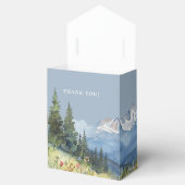 Dusty Blue Elegant Waterverf Mountain Wedding Bedankdoosjes (Geopend)
