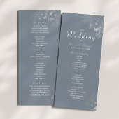 Dusty Blue Elegant Wedding Ceremony Program Programma