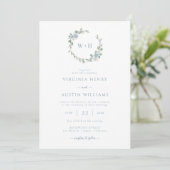 Dusty Blue Elegant Wedding Invitation (Debout devant)