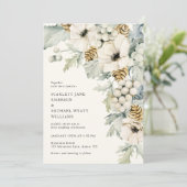 Dusty Blue Elegant Wedding Invitation Kaart (Staand voorkant)
