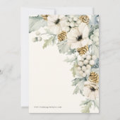 Dusty Blue Elegant Wedding Invitation Kaart (Achterkant)