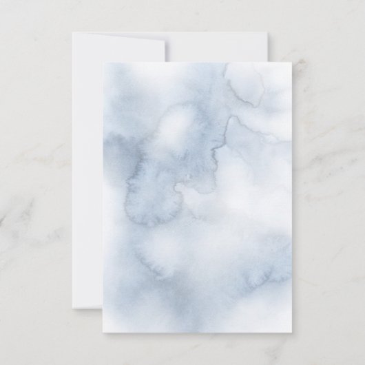 Dusty Blue en Blush Beach Bruiloft RSVP (Achterkant)