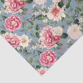 Dusty Blue en Blush Country Floral Pattern Tissuepapier (Detail)