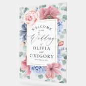 Dusty Blue en Blush Floral bruiloft Welkom Acryl Bord (Hoek)