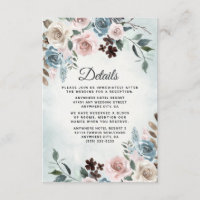Dusty Blue en Blush Pink Mauve Floral Wedding