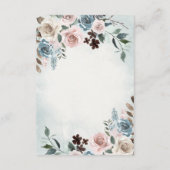 Dusty Blue en Blush Pink Mauve Floral Wedding Informatiekaartje (Achterkant)